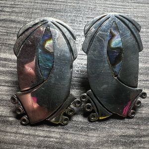 Vintage Mexican taxco sterling silver clip on earrings